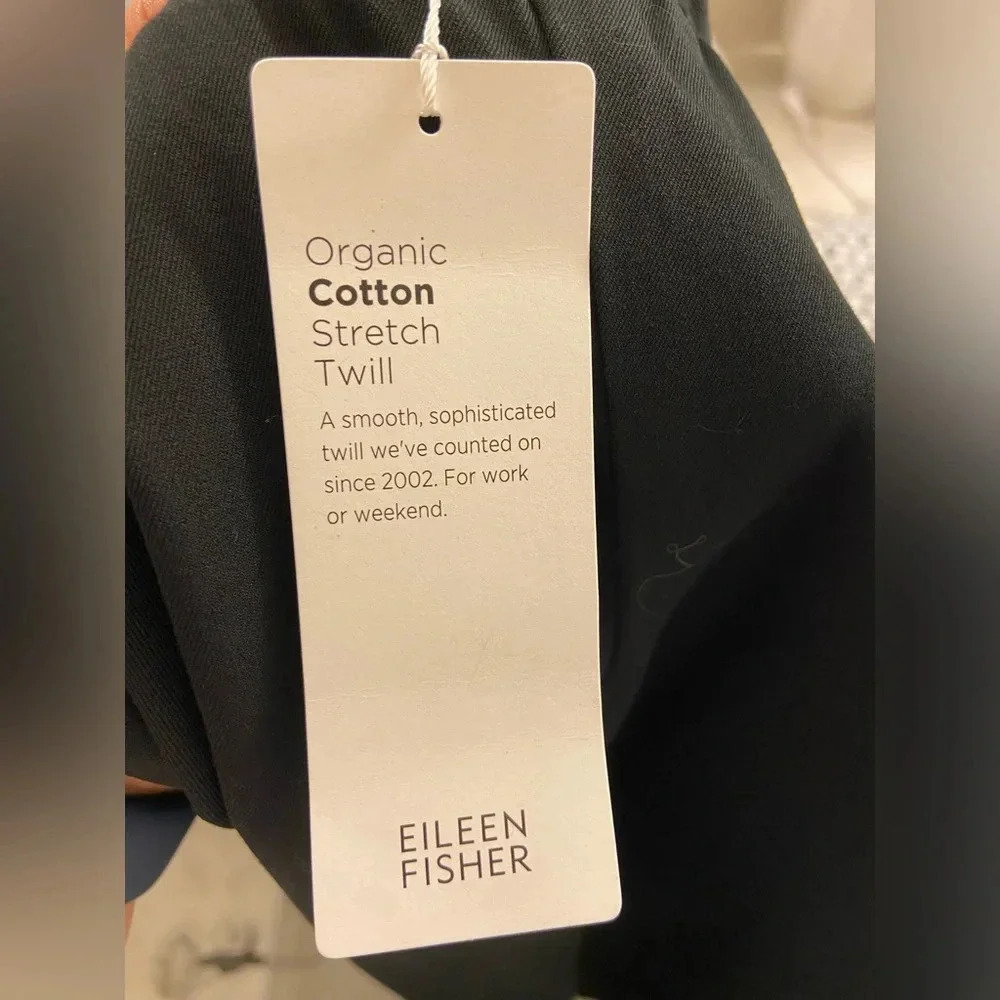 NWT Eileen Fisher Organic Cotton Slim Ankle Pant Black Size Small - Picture 10 of 10